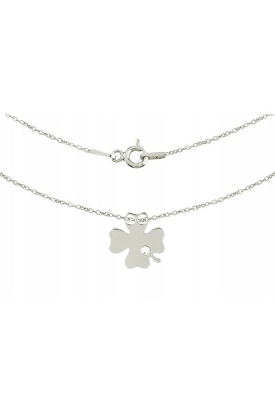 NO BRAND CELEBRYTKA colier trifoi cu zirconiu transparent argint 925