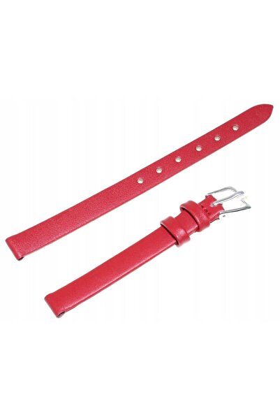 NO BRAND Curea de ceas din piele roșie 8 mm JVD R14807
