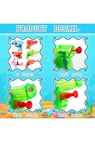 NO BRAND Pistol cu apă colorat, transparent, cu jet puternic, set de 12 bucăți