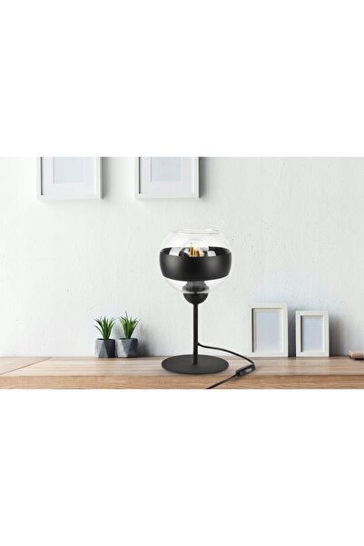 NO BRAND Lampă de masă decorativă de noapte Black Belt L1 LED E27, cu glob de...