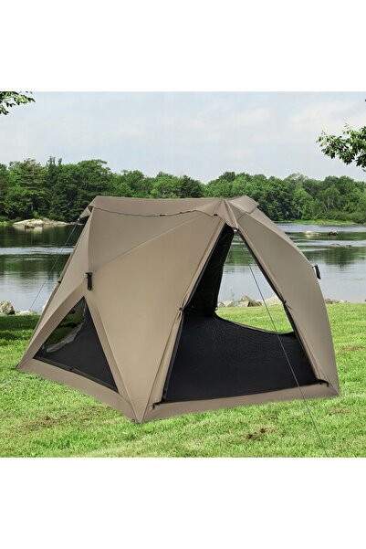 NO BRAND Cort de camping impermeabil, pentru 4 persoane, verde