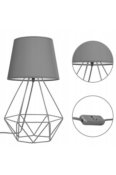 NO BRAND LAMPĂ DE NOAPTE De birou, de masă, cu abajur din sârmă, cu LED