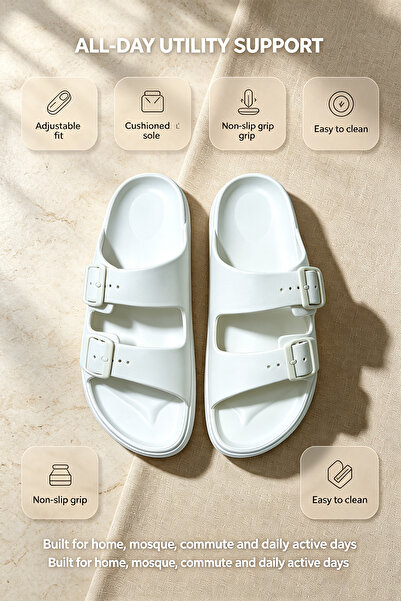 Al Masheel Store Saudi Locally Made EVA Platform Slide Sandals, Adjustable Do...