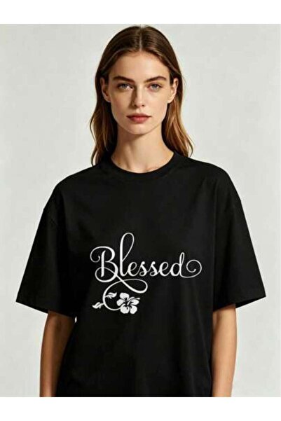 21JNRY Plus Size Blessed Print Women'S Casual T-Shirt - Soft Round Neck Short...