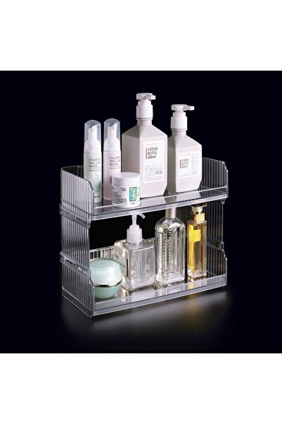 Zâna Casei Transparent Acrylic Organizer Stand with 2 Tiers 31.8x15x20.2cm