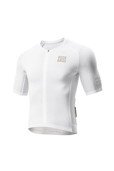 ROCKBROS YDDX011 Tricou de ciclism Diamond, Mânecă scurtă, Croială slim, Alb, XS