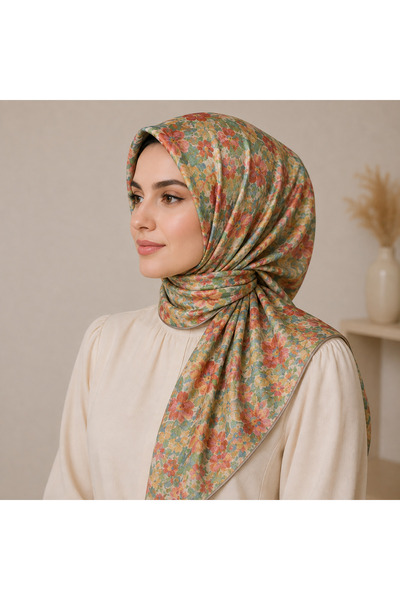 ZER Organic Pamuklu Soft Eşarp Çıtır Çiçek Desen
