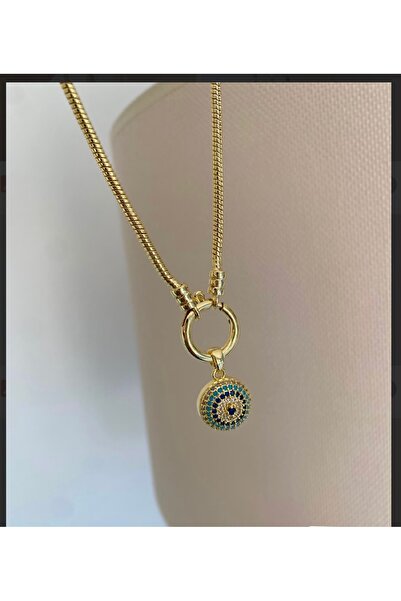 14 K Gold Kaplama Nazar Boncuklu Kolye