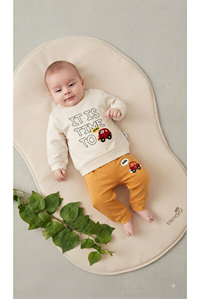 CemBebe Baby boy car print spring outfit set - jersey knit