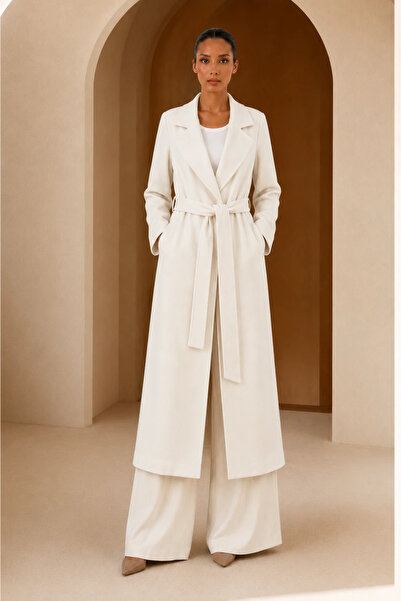 nazzain Ecru Tie-Dye Cashmere Coat