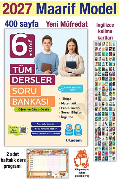 Tudem Yayınları 6. Sınıf 2027 Tüm Dersler Soru Bankası (Türkçe Matematik Fen ...