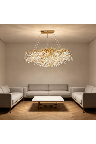 Generic Brand Modern Chandelier, Diameter 120, Gold with Honey Finish, with T...
