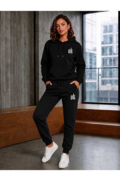 CLOTHES33 Hooded Sweatshirt 2-Piece Combination Winter Shardooned Arrow Print...