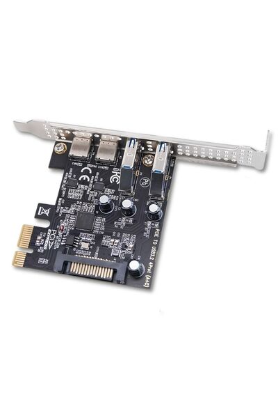 Alfais 6094 PCIe 2x USB 3.0 + 2x Type C Hub Genişletme Kartı PCI Express Adaptör Çoklayıcı Çoğaltıcı