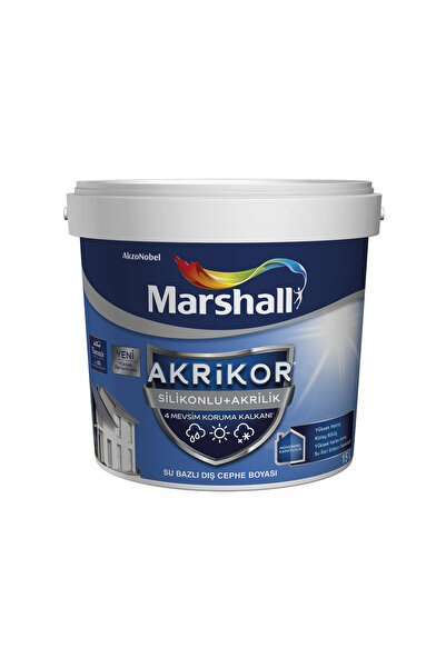 Marshall Akrikor Silikonlu Akrilik Dış Cephe Boyası BW Baz 1 L