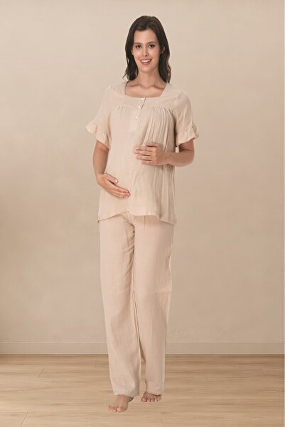 Puerpera Effortt Muslin Fabric Maternity Pajama Set 3082