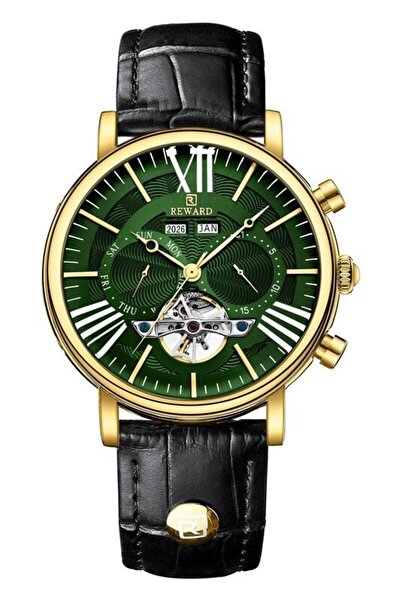 Reward Rd333375M Leather Cord Automatic Men's Wristwatch