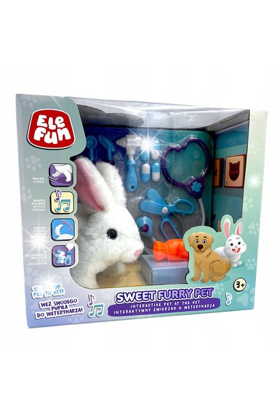 NO BRAND Elefun Animaluț de companie drăguț și pufos, Iepure interactiv la me...