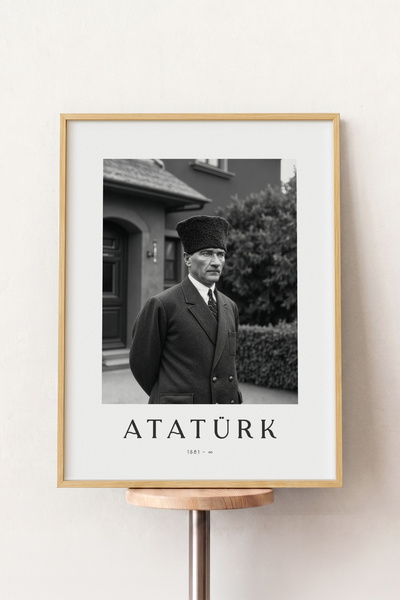 Pena Tablo Atatürk Ahşap Çerçeveli Tablo - Çerçeveli Atatürk Portre