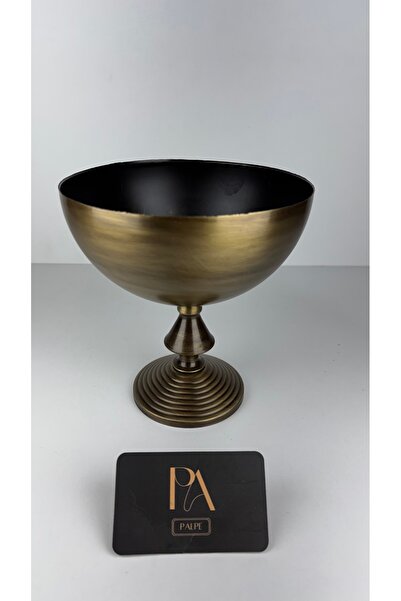 Palpe Bronz Metal Dekoratif Vazo Ayaklı Çiçeklik Salon Ofis Sehpa Konsol Masa...