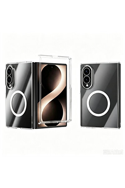 HTstore Galaxy Uyumlu Z Fold 8 Kamera Korumalı M-Safe Şarj Özellikli Şeffaf Z...