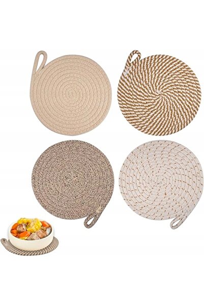 NO BRAND Bază circulară din bumbac 20 cm, 4 bucăți SET DE FARFURII, CĂNI ȘI V...