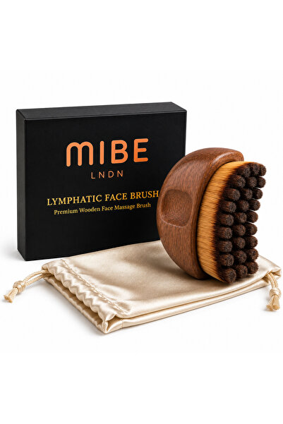 Mibe LNDN Premium Lenfatik Yüz Masaj Fırçası – Ahşap Yüz ve Boyun Bakım Fırçası