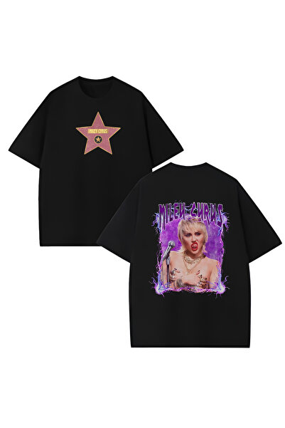 MAGORS Μπλουζάκι Miley Cyrus με στάμπα, unisex, oversized κοπή, 100% βαμβακερ...