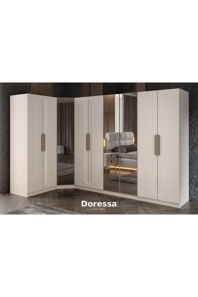 Doressa Living Artos 9 Kapılı 3 Reflekte Camlı Köşe Gardırop