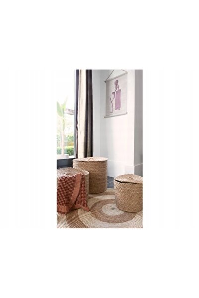 NO BRAND Covor Mata Bej-Maro Mediu 100 cm