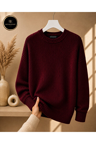 oneoff Erkek Premium Oversize Yumuşak Bisiklet Yaka Triko Kazak