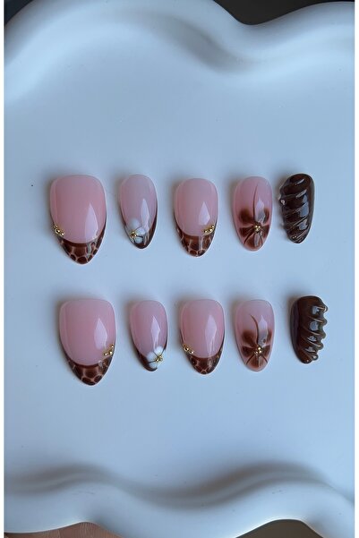 Store Jel Takma Tırnak - Brown Autumn Kısa Almond 10'lu