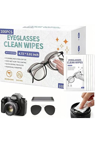 Generic Brand 100 Pack Large Lens Cleaning Wipes 4.72×5.91 Inch Alcohol-Free ...