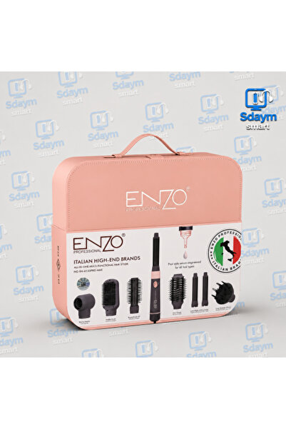 Enzo Professional مصفف الشعر الهوائي 8 في 1 - تجفيف وتمليس وتجعيد وتصفيف متعد...