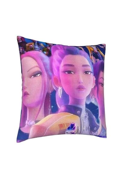 Generic Decorative Pillow Case with Artistic Digital Print, Purple and Blue D...