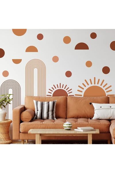 Generic Brand ARS® 20 Pcs Half Sun Wall Decal Large Boho Wall Decals Sunshine...