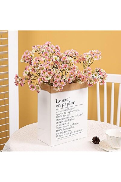 Generic 6 Bundles Artificial Cherry Blossom Branches, Faux Pink Peach Blossom...