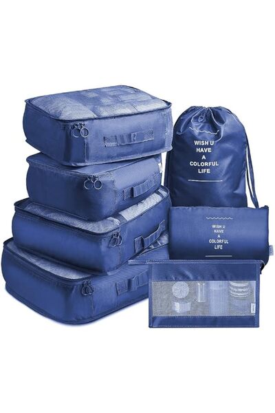 Generic VAGREEZ Luggage Packing Organizers Set, 7 Pieces, Navy