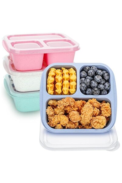 Generic TOUWMX Bento Snack Boxes 4 Pack, 3 - Compartment Meal Prep Container ...