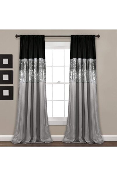 Generic Brand Lush Decor Night Sky Window Panel Single Black/Gray 42x84