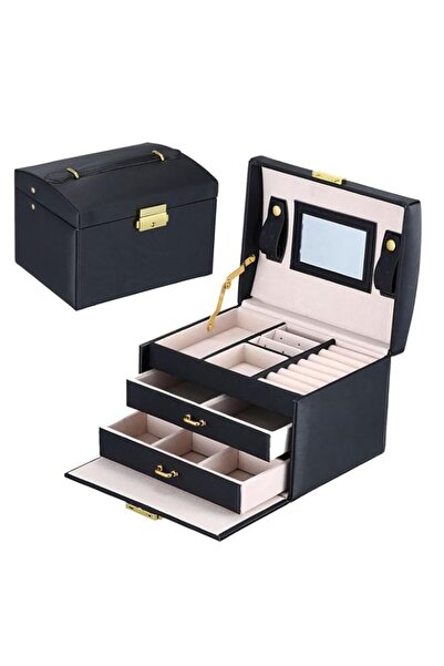 Generic Brand ZERIFAM Jewelry Box with Mirror, 3 Layer Jewelry Box Organizer ...