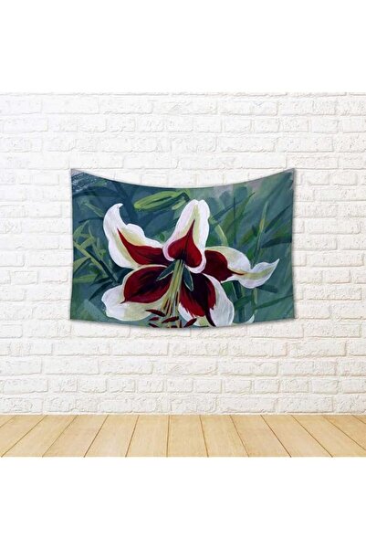 Generic ArtzFolio Beautiful Lily Flowers Velvet Fabric Painting Tapestry | Wa...