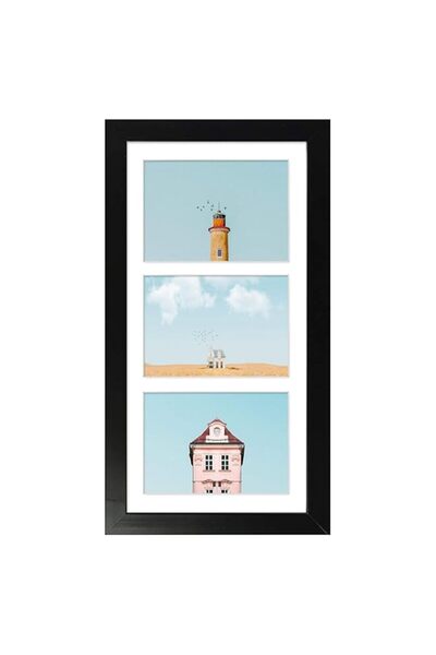 Generic Brand Golden State Art Golden State Art, 7x14 Black Photo Wood Collag...