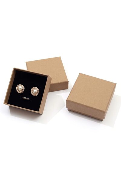 Generic Brand Red Dot Gift® 12Pcs Kraft Earrings Gift Box, 9x9x3.5cm Kraft Sm...