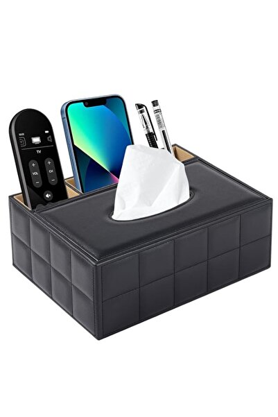 Generic /N PU Leather Rectangular Tissue Box Cover - Multifunctional Tissue B...