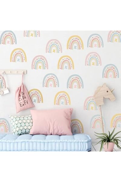 Generic Brand Joyzzz Rainbow Wall Decor, 6 PCS Watercolor Boho Decals for Nur...