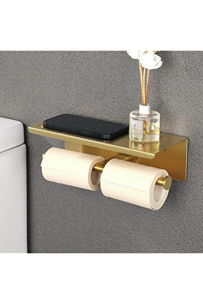 Generic Double Toilet Paper Holder, Bathroom Tissue Holder with Shelf, SUS304...