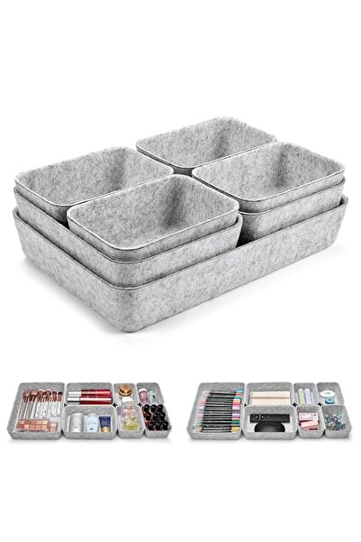 Generic Eurhomewit Drawer organizer 14 pieces, Felt, Light grey | Drawer Inse...