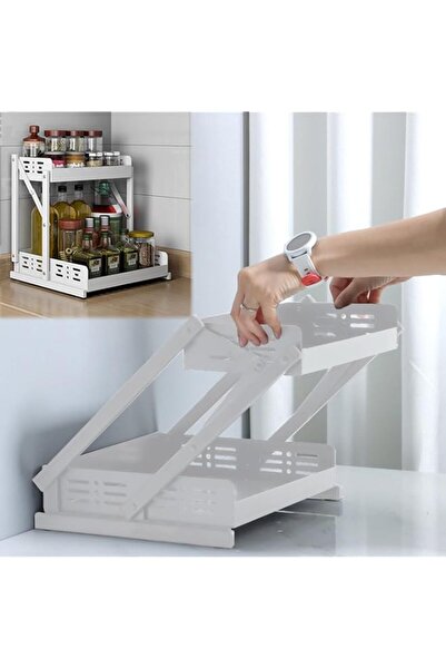 Generic 2 Layer Pull Out Spice Rack Organizer, Standing Shelf Jars Storage Ho...