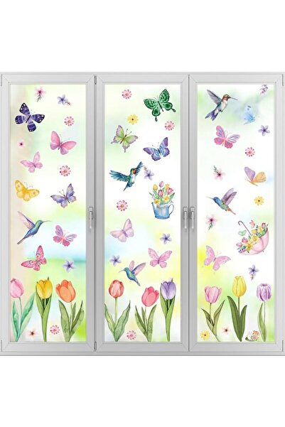 Generic Brand 8 Pack Window Stickers, Window Treatments, Decals, Tulip Butter...